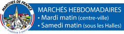 Marchés de Bourgueil le mardi matin en centre ville et le samedi matin sous les Halles