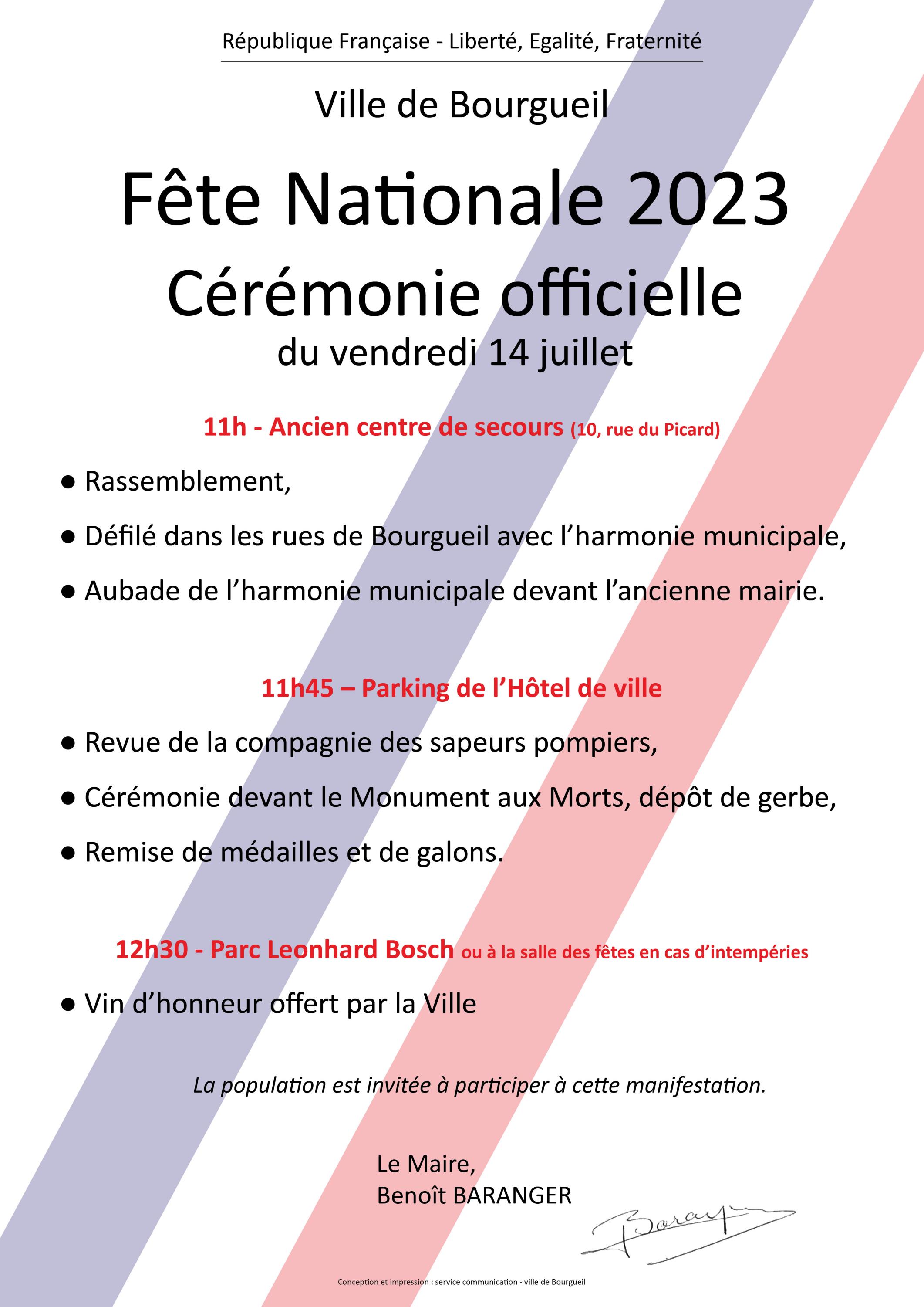 Fête Nationale 2023 : cérémonie officielle