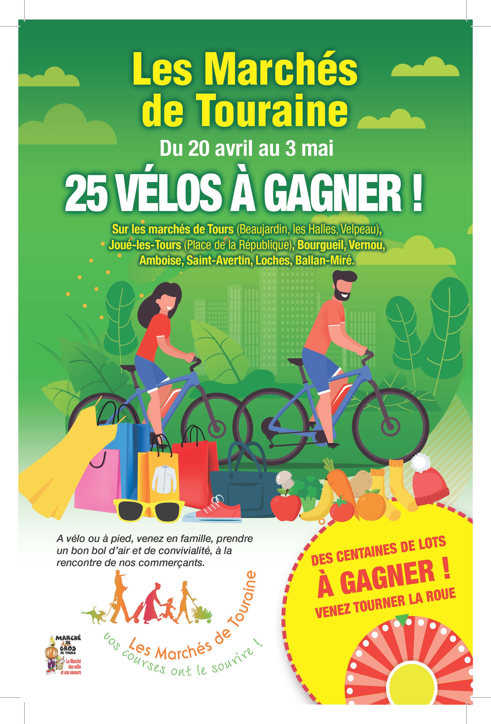 Animation « vélos à gagner » sur le marché du mardi 23 avril