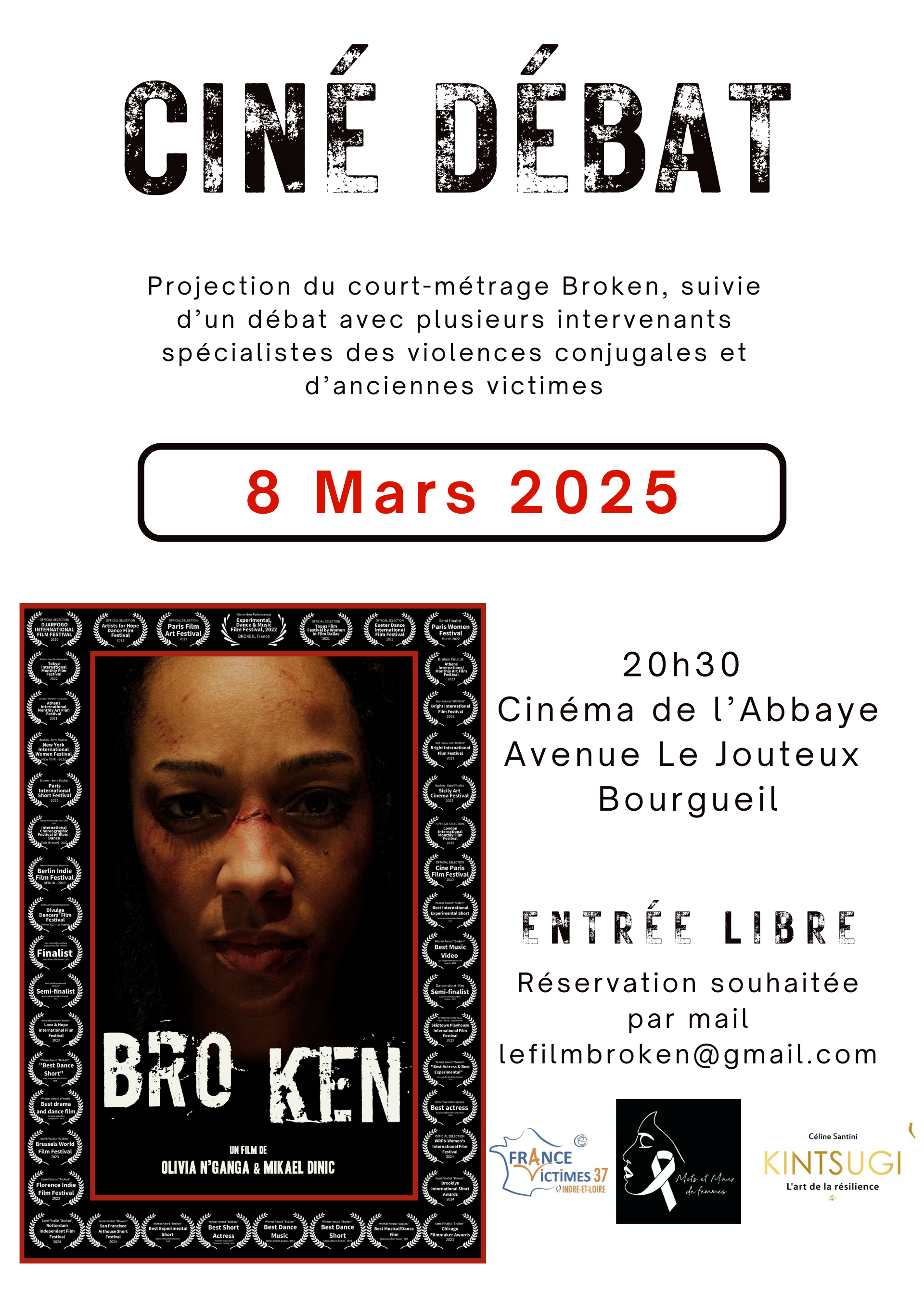 Ciné débat au cinéma de l’Abbaye sur des violences conjugales