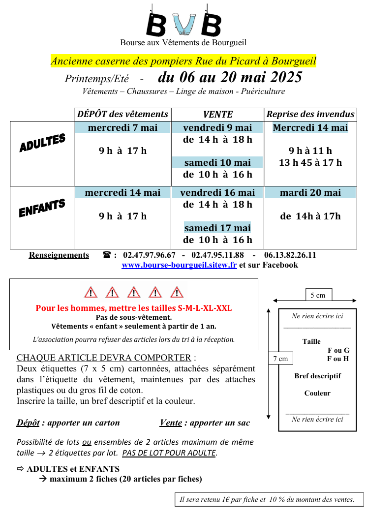 Bourse aux vêtements printemps/été