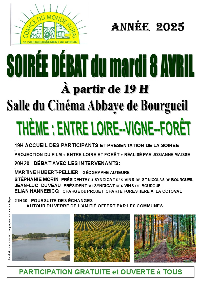 Comice rural 2025 : projection débat sur le thème « Entre Loire, vigne et forêt »