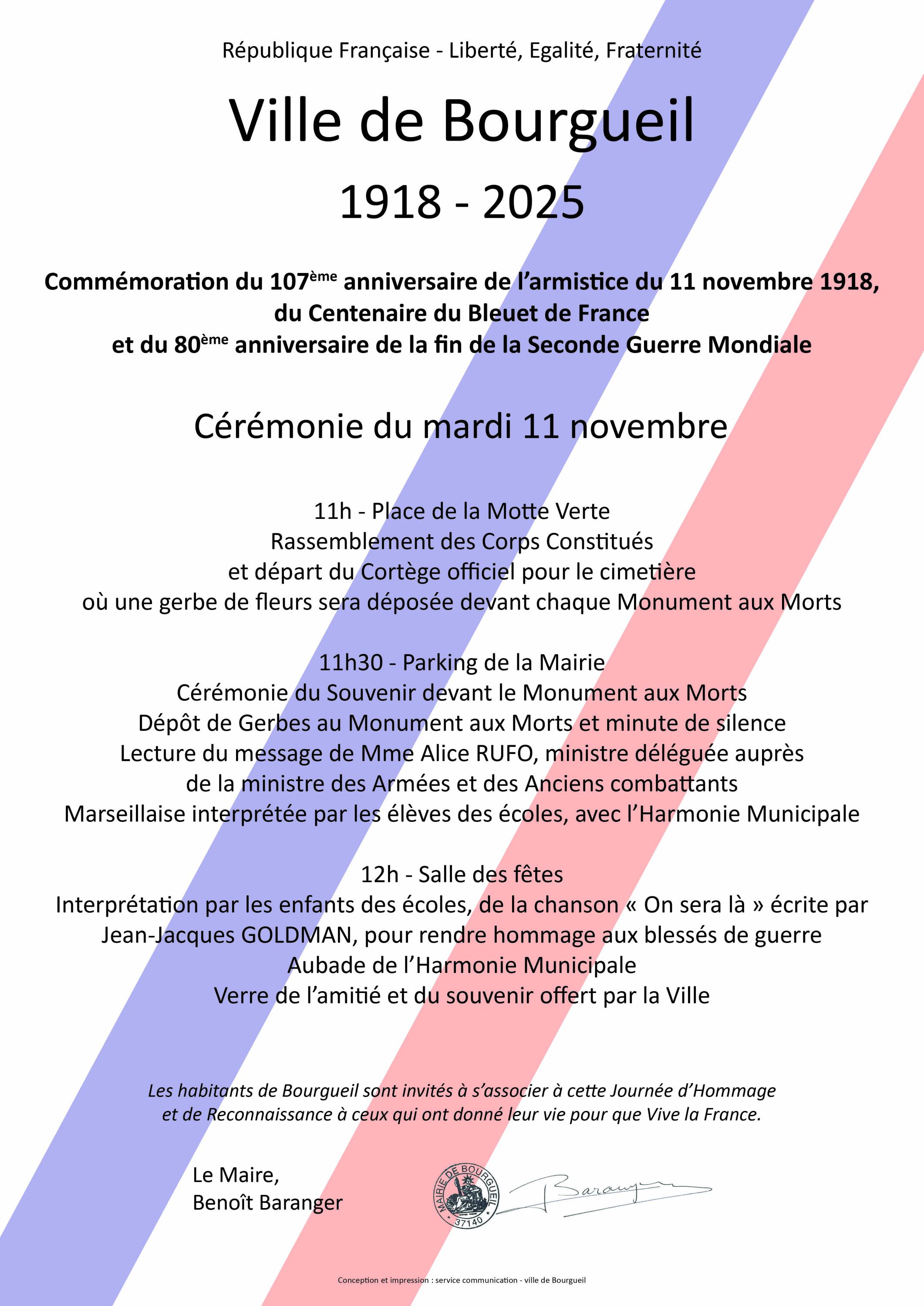 Cérémonie du mardi 11 novembre 2025