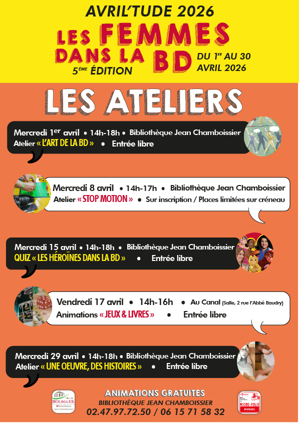 Les ateliers de la Bibliothèque & Microfolie “Avril’Tude”