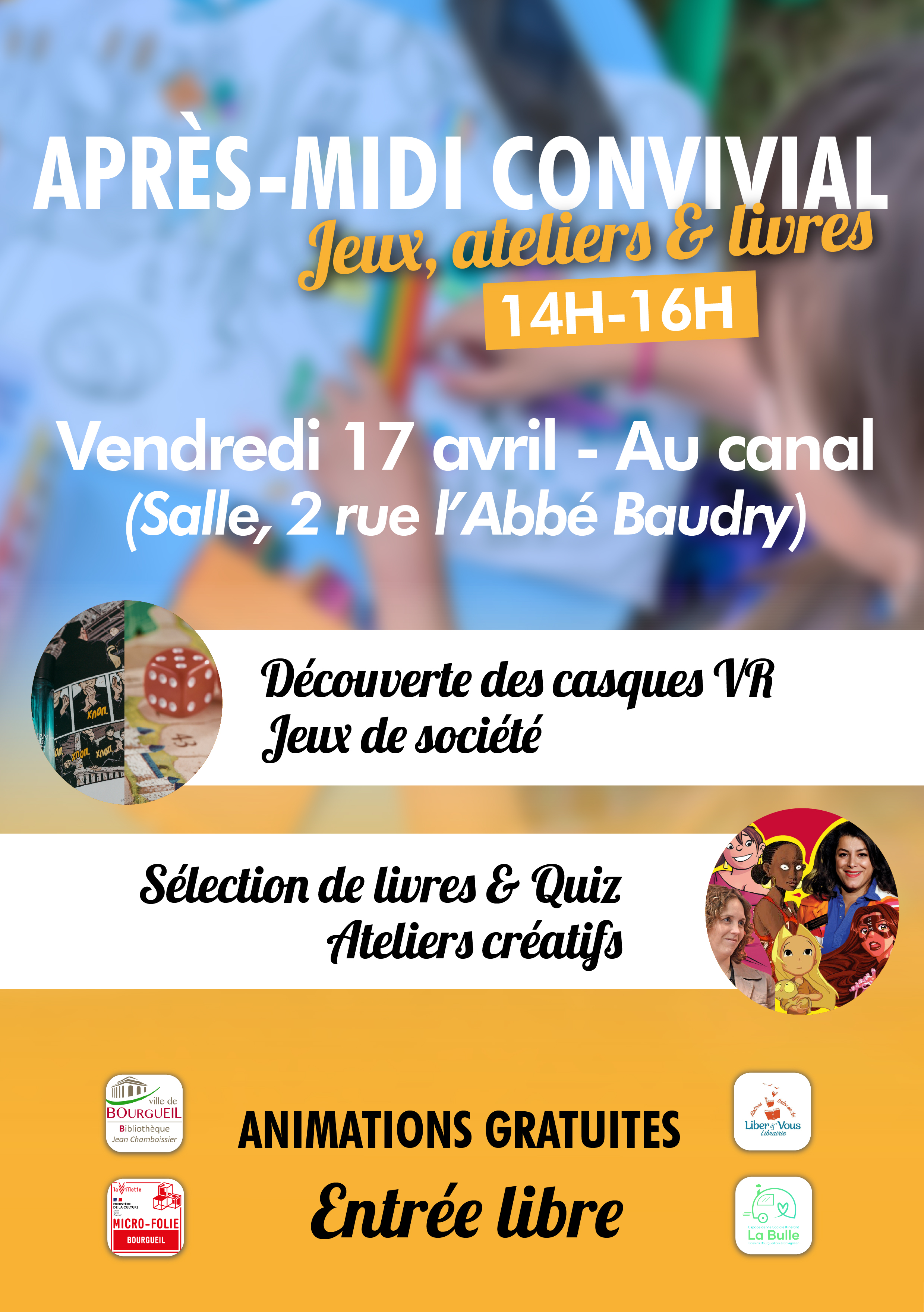 Les ateliers de la Bibliothèque & Microfolie « Jeux, ateliers & lectures au canal »