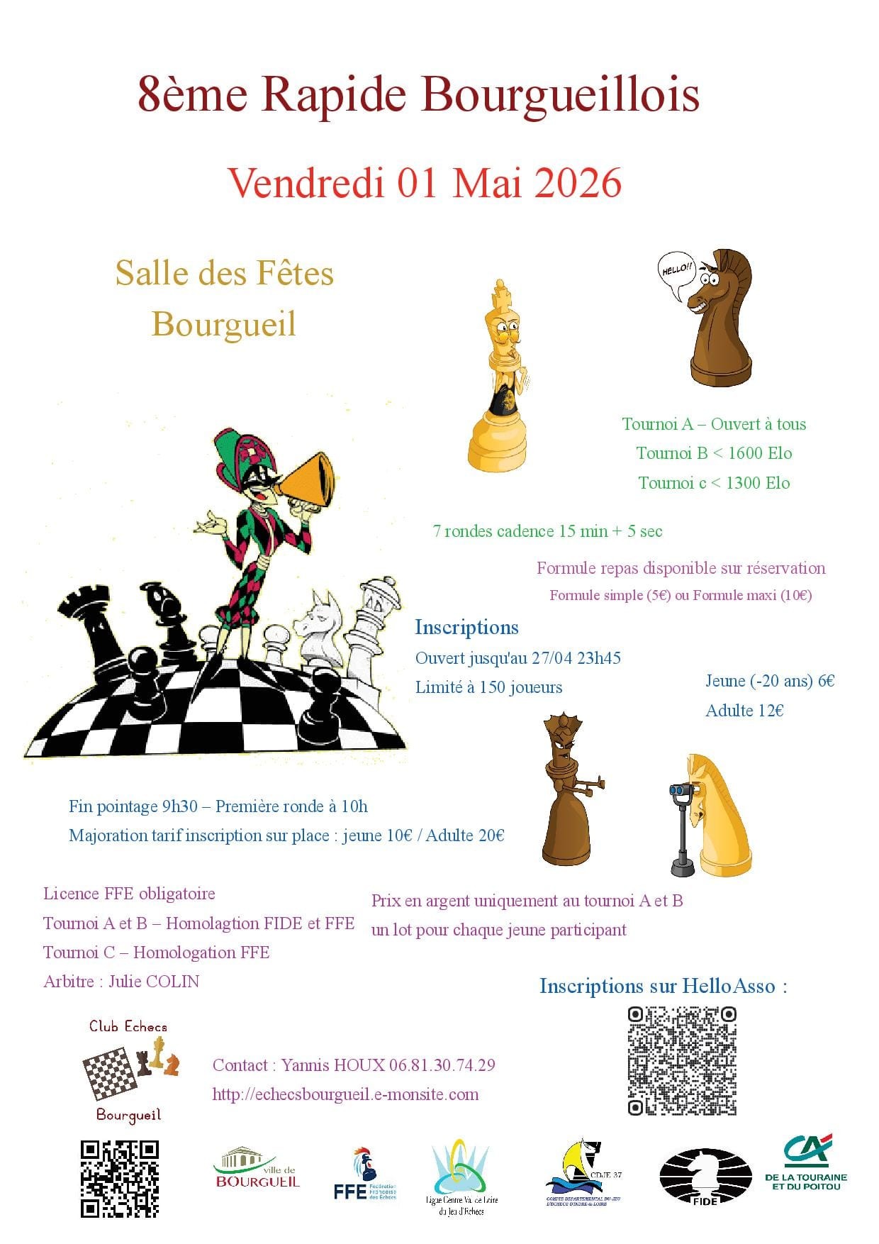 Tournoi d’échecs : 8ème rapide bourgueillois