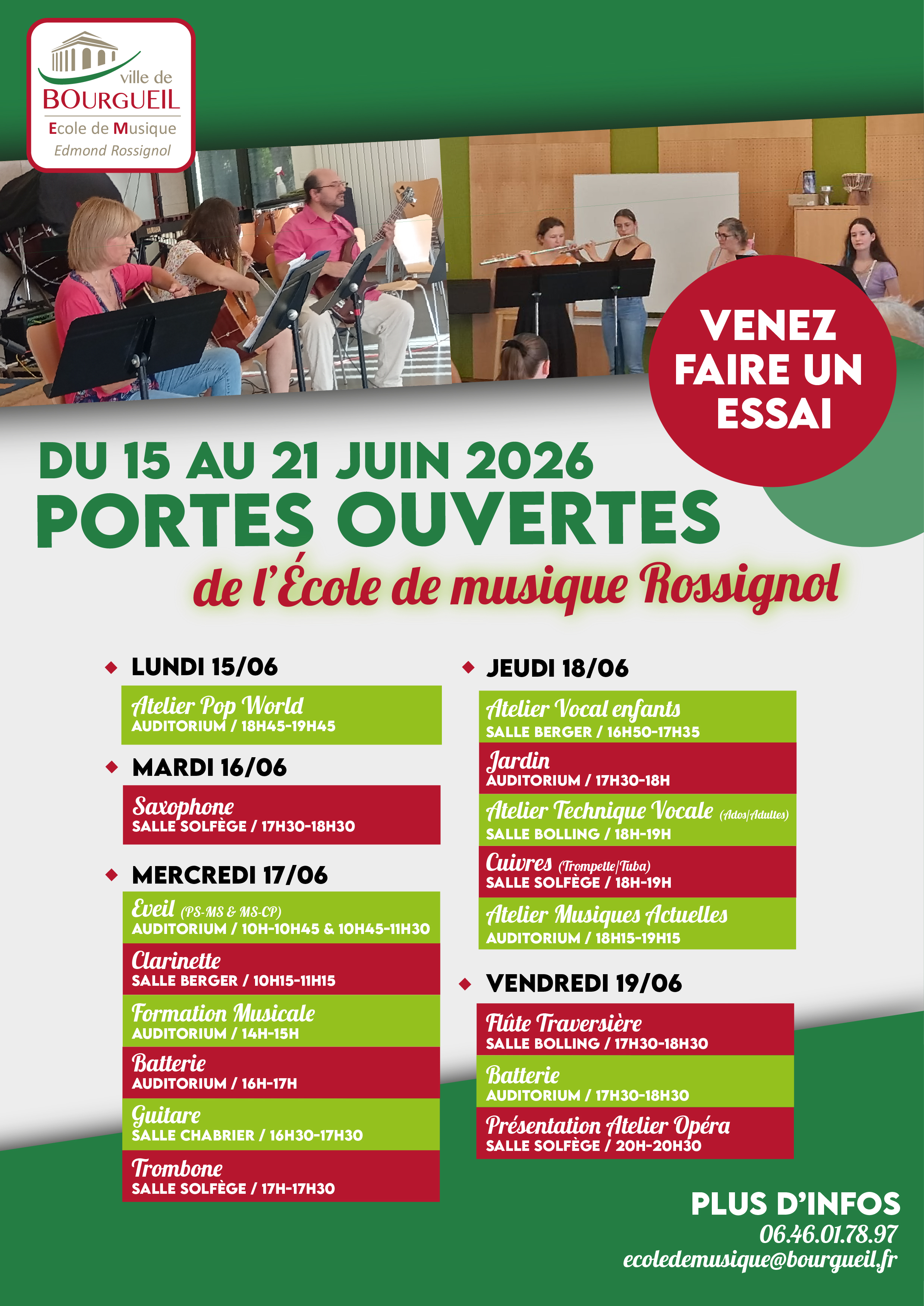 Portes Ouvertes – Ecole de musique Rossignol